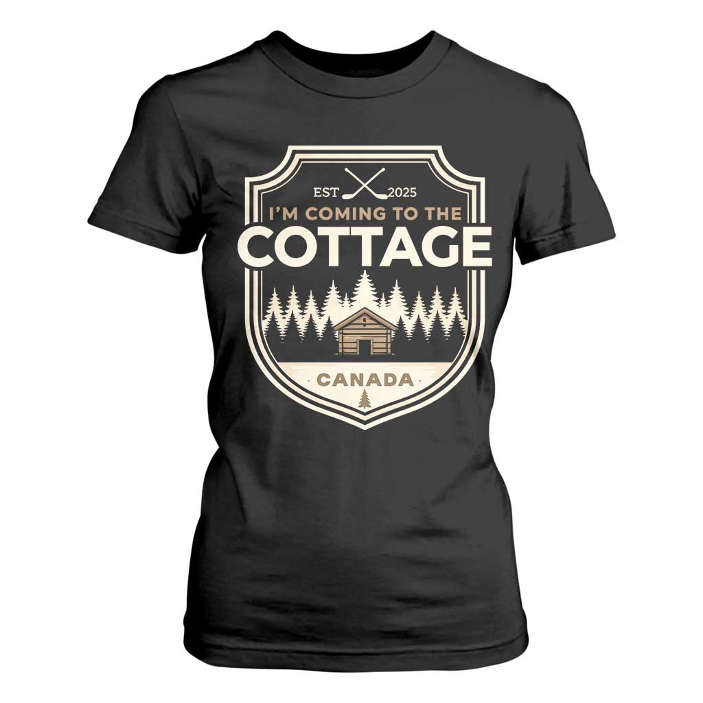 I Am Coming To The Cottage T Shirt For Women Funny Romance Hockey TS11 Black Print Your Wear