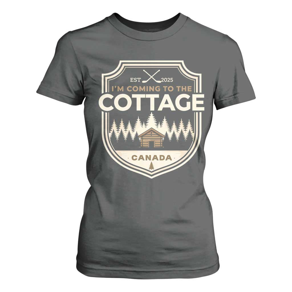 I Am Coming To The Cottage T Shirt For Women Funny Romance Hockey TS11 Dark Heather Print Your Wear
