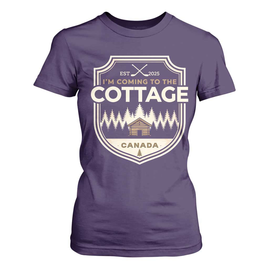 I Am Coming To The Cottage T Shirt For Women Funny Romance Hockey TS11 Purple Print Your Wear