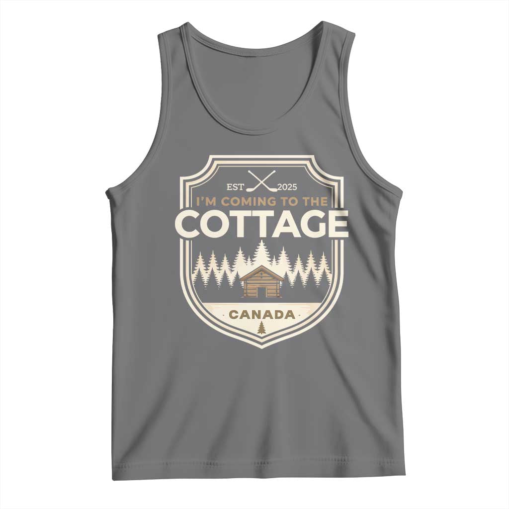 I Am Coming To The Cottage Tank Top Funny Romance Hockey TS11 Black Heather Print Your Wear