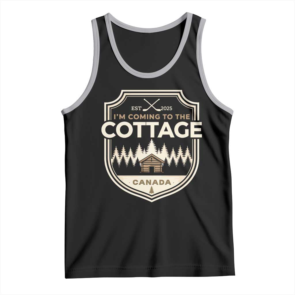 I Am Coming To The Cottage Tank Top Funny Romance Hockey TS11 Black Athletic Heather Print Your Wear