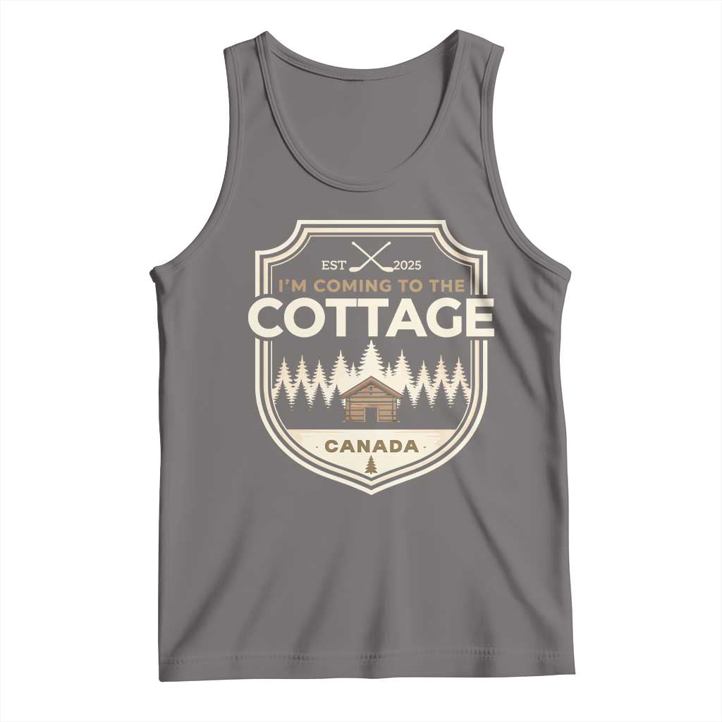 I Am Coming To The Cottage Tank Top Funny Romance Hockey TS11 Deep Heather Print Your Wear