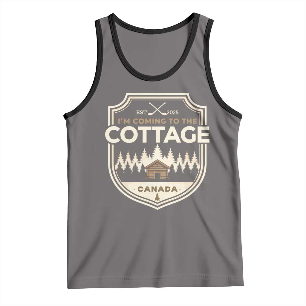I Am Coming To The Cottage Tank Top Funny Romance Hockey TS11 Deep Heather Black Print Your Wear
