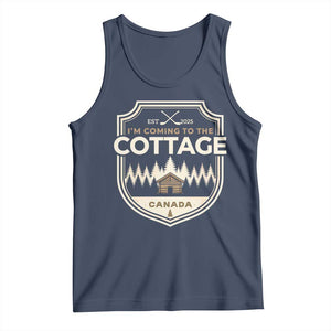 I Am Coming To The Cottage Tank Top Funny Romance Hockey TS11 Navy Print Your Wear
