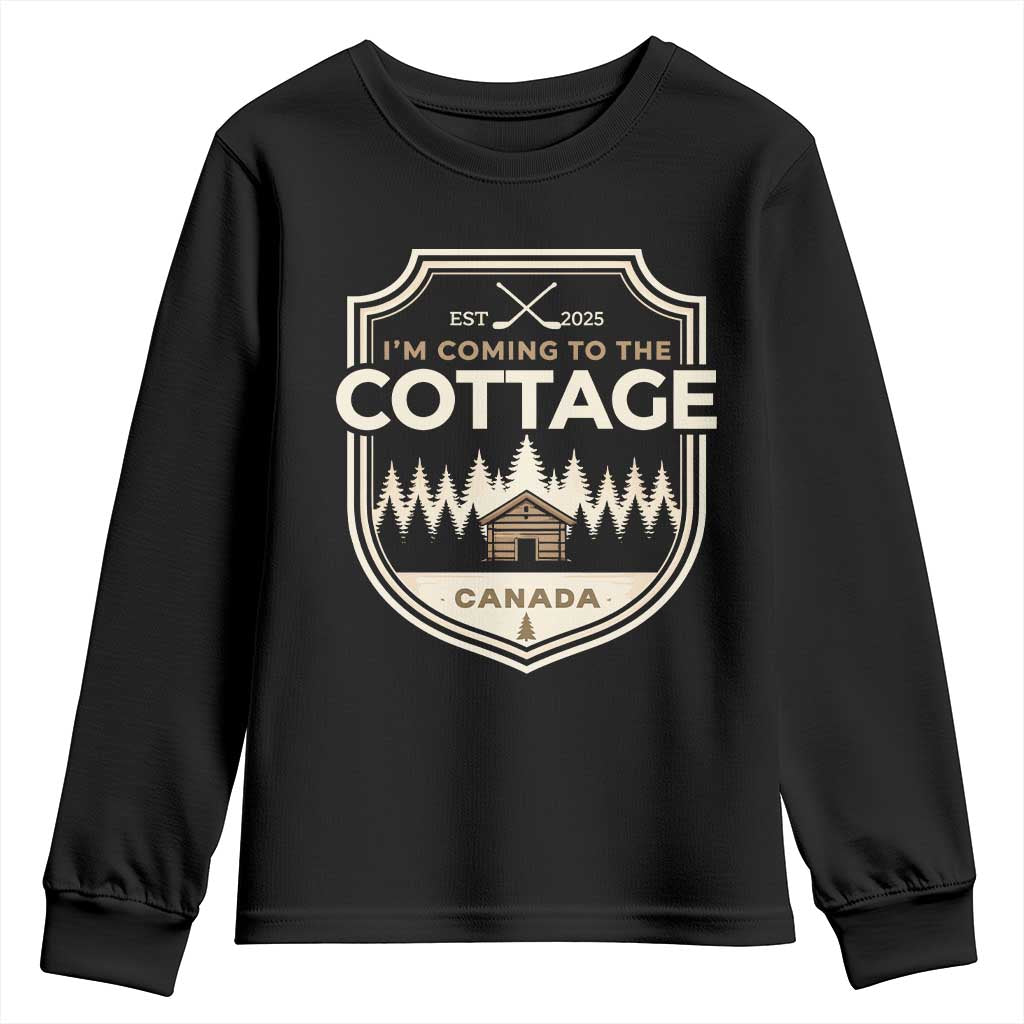 I Am Coming To The Cottage Youth Sweatshirt Funny Romance Hockey TS11 Black Print Your Wear