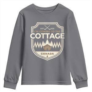 I Am Coming To The Cottage Youth Sweatshirt Funny Romance Hockey TS11 Charcoal Print Your Wear