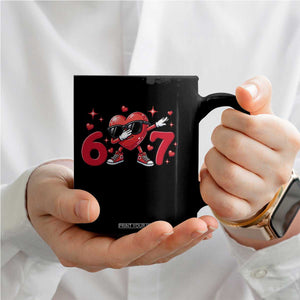 Funny Six Seven 67 Valentines Dabbing Heart Coffee Mug TS11 Print Your Wear