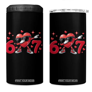 Funny Six Seven 67 Valentines Dabbing Heart 4 in 1 Can Cooler Tumbler TS11 One Size: 16 oz Black Print Your Wear