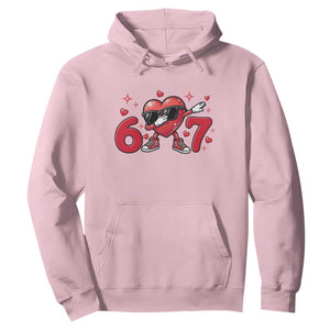 Funny Six Seven 67 Valentines Dabbing Heart Hoodie TS11 Light Pink Print Your Wear