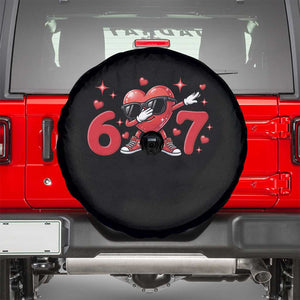 Funny Six Seven 67 Valentines Dabbing Heart Spare Tire Cover TS11 Black Print Your Wear
