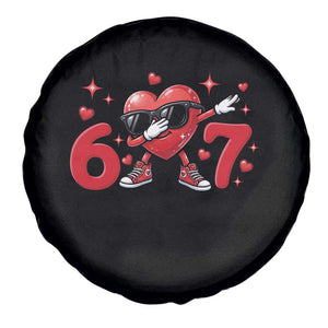 Funny Six Seven 67 Valentines Dabbing Heart Spare Tire Cover TS11 Print Your Wear