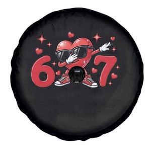 Funny Six Seven 67 Valentines Dabbing Heart Spare Tire Cover TS11 Print Your Wear