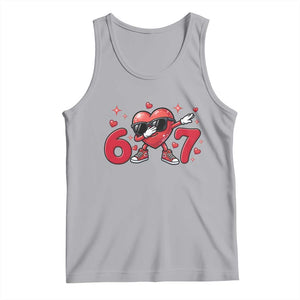 Funny Six Seven 67 Valentines Dabbing Heart Tank Top TS11 Athletic Heather Print Your Wear
