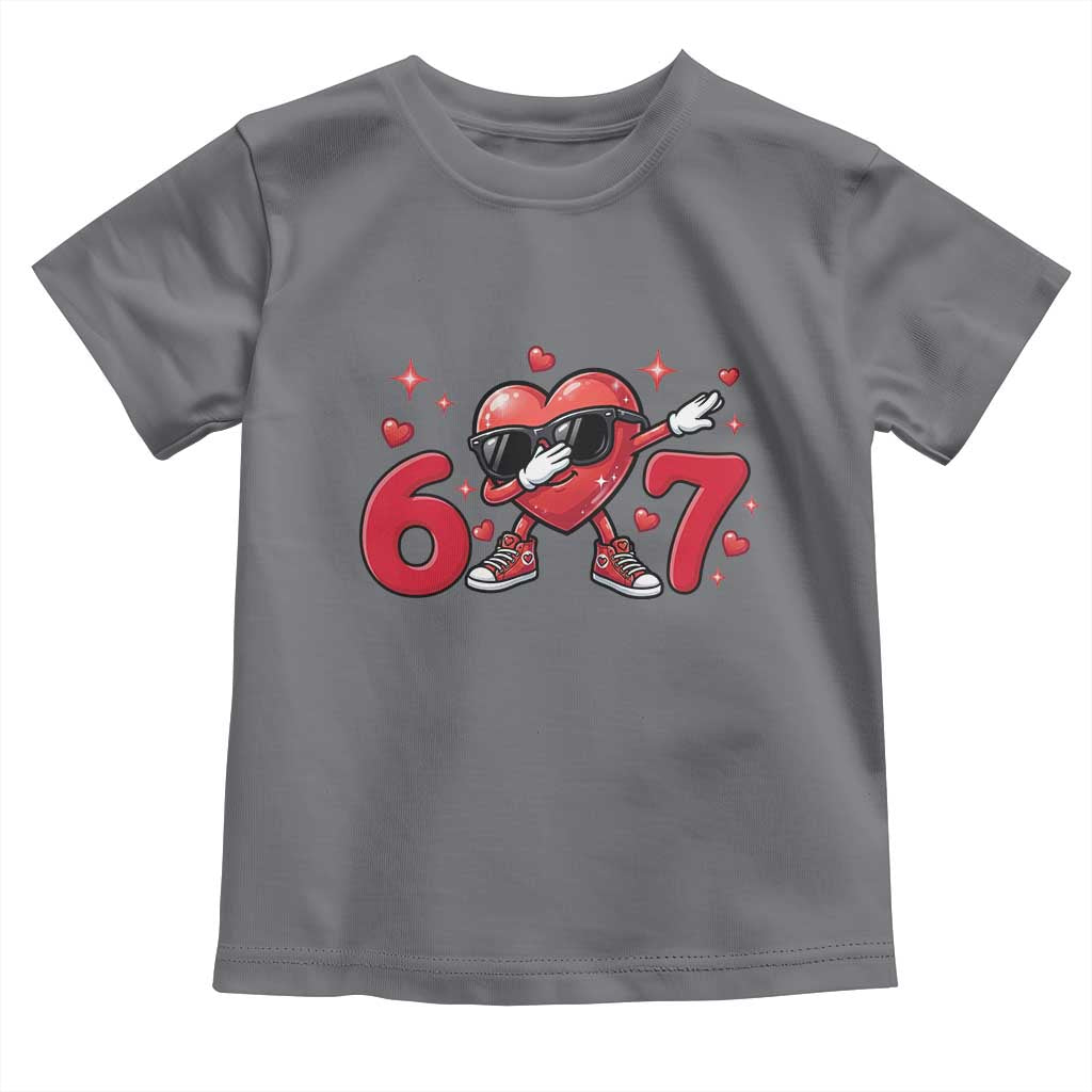 Funny Six Seven 67 Valentines Dabbing Heart Toddler T Shirt TS11 Charcoal Print Your Wear