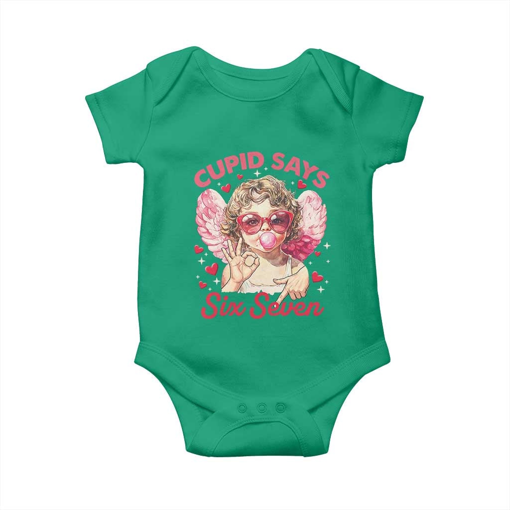 Funny 67 Valentines Day Baby Onesie Cupid Say Six Seven 67 Meme TS11 Irish Green Print Your Wear