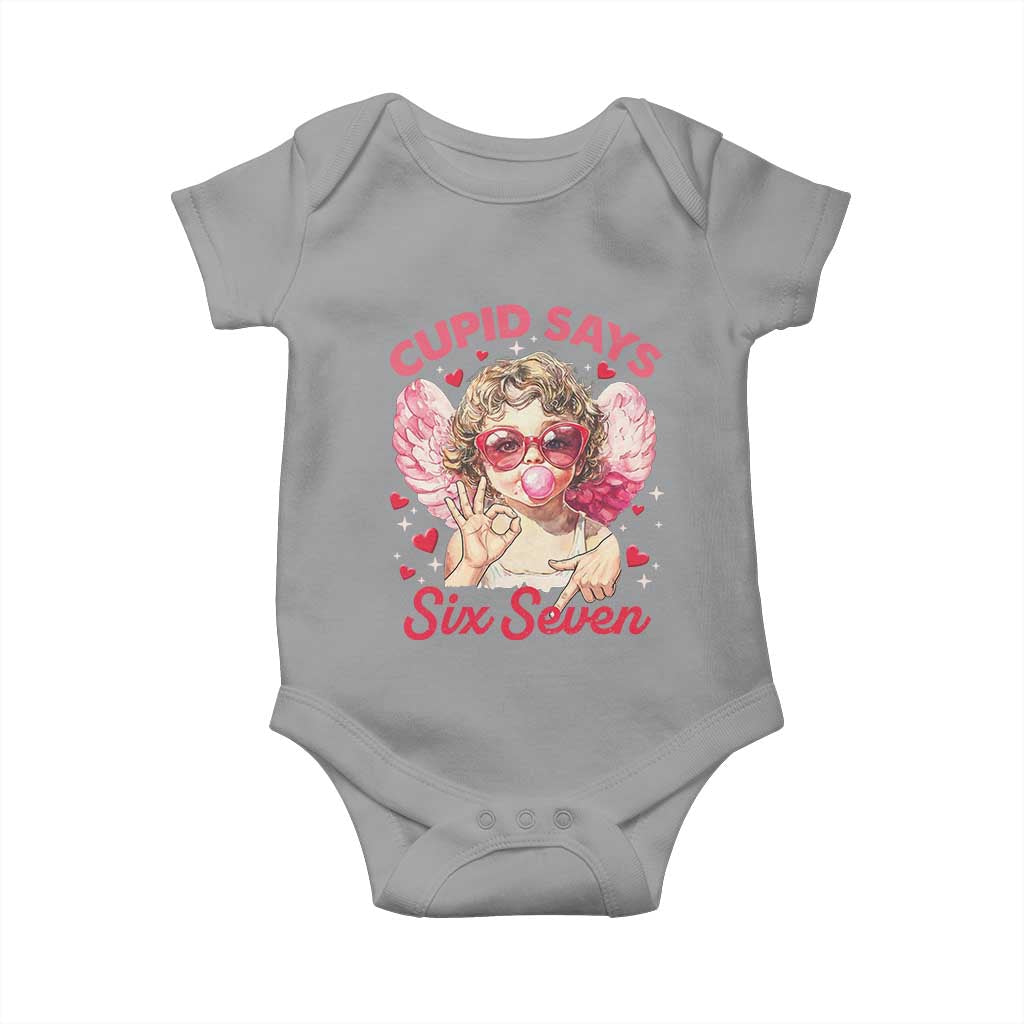 Funny 67 Valentines Day Baby Onesie Cupid Say Six Seven 67 Meme TS11 Sport Gray Print Your Wear