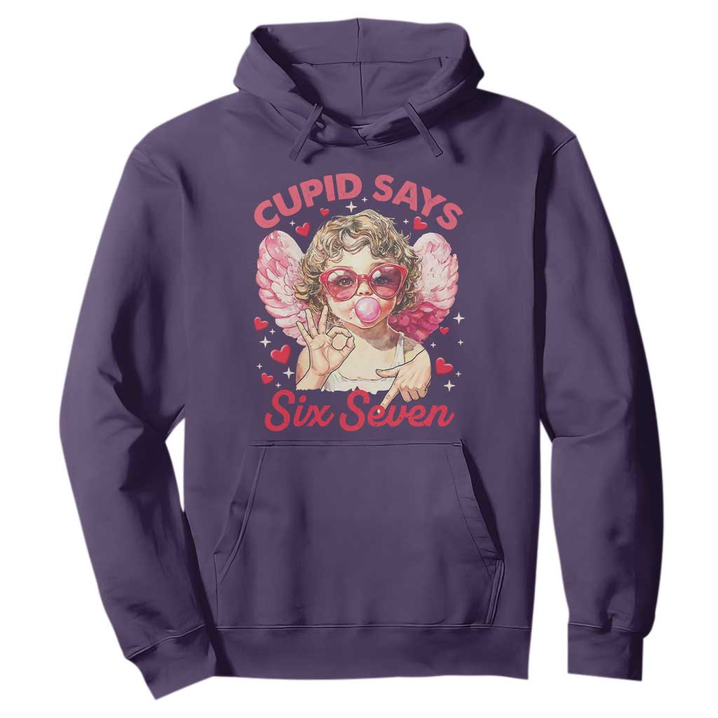 Funny 67 Valentines Day Hoodie Cupid Say Six Seven 67 Meme TS11 Purple Print Your Wear
