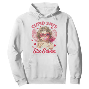 Funny 67 Valentines Day Hoodie Cupid Say Six Seven 67 Meme TS11 White Print Your Wear