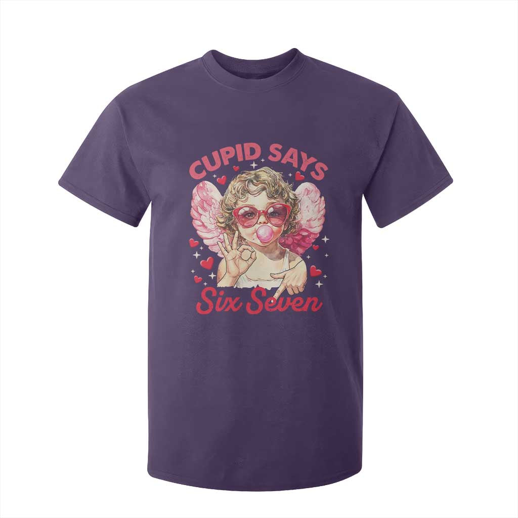 Funny 67 Valentines Day T Shirt For Kid Cupid Say Six Seven 67 Meme TS11 Purple Print Your Wear