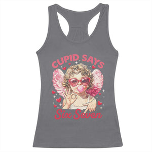 Funny 67 Valentines Day Racerback Tank Top Cupid Say Six Seven 67 Meme TS11 Charcoal Print Your Wear