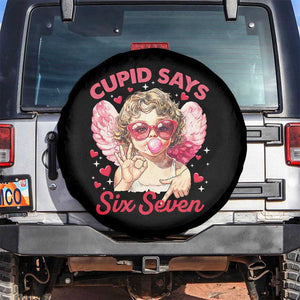 Funny 67 Valentines Day Spare Tire Cover Cupid Say Six Seven 67 Meme TS11 No hole Black Print Your Wear