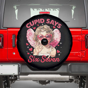Funny 67 Valentines Day Spare Tire Cover Cupid Say Six Seven 67 Meme TS11 Black Print Your Wear