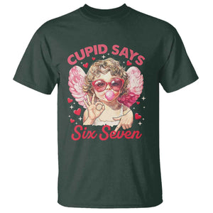 Funny 67 Valentines Day T Shirt Cupid Say Six Seven 67 Meme TS11 Dark Forest Green Print Your Wear