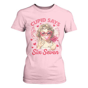 Funny 67 Valentines Day T Shirt For Women Cupid Say Six Seven 67 Meme TS11 Light Pink Print Your Wear