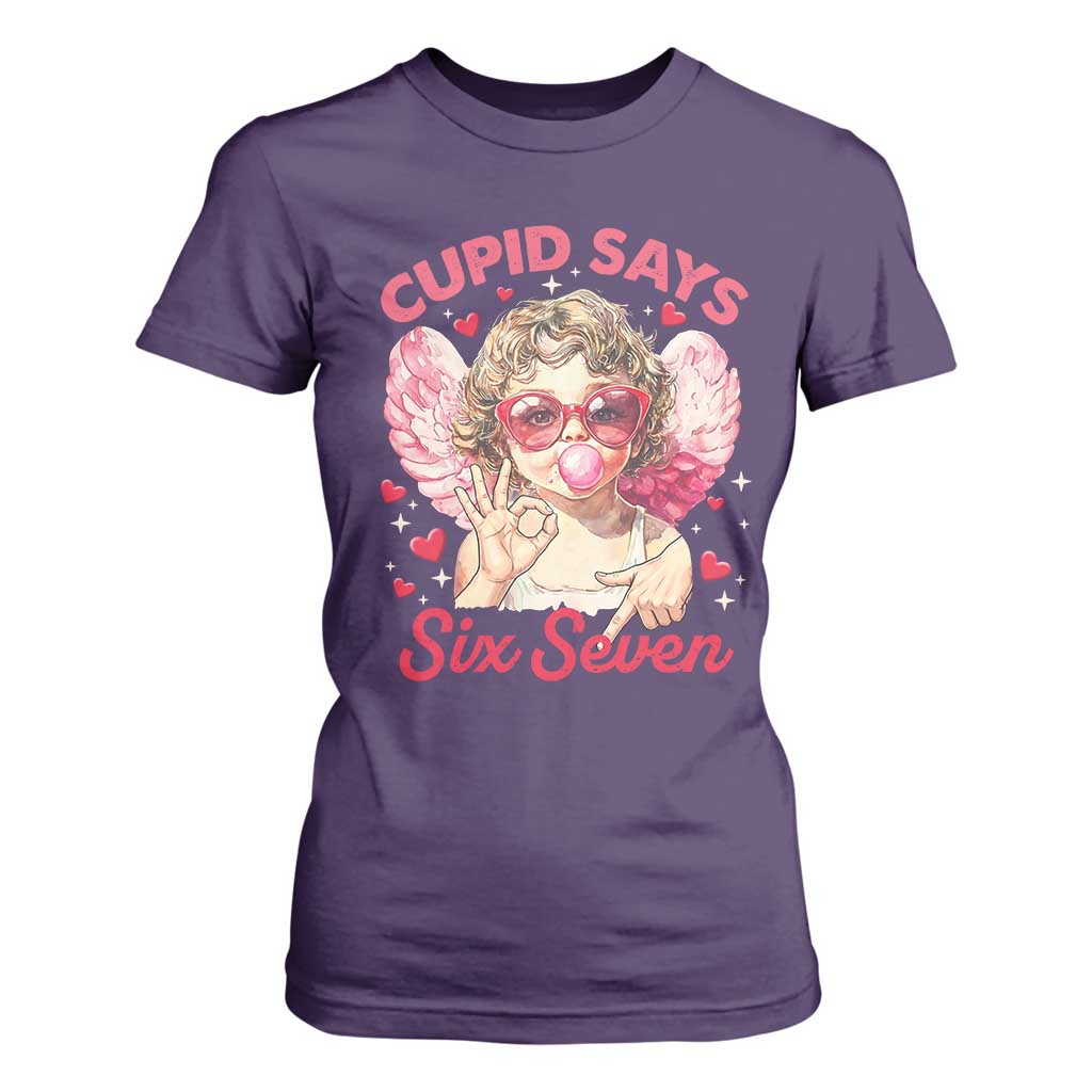 Funny 67 Valentines Day T Shirt For Women Cupid Say Six Seven 67 Meme TS11 Purple Print Your Wear