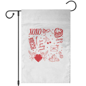 Xoxo Valentines Day Garden Flag Love You Cherry Much Vintage Coquette TS11 White Print Your Wear