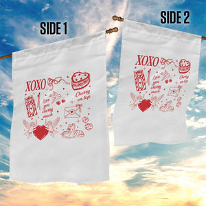Xoxo Valentines Day Garden Flag Love You Cherry Much Vintage Coquette TS11 Print Your Wear