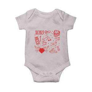 Xoxo Valentines Day Baby Onesie Love You Cherry Much Vintage Coquette TS11 Ice Gray Print Your Wear