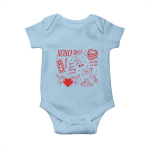 Xoxo Valentines Day Baby Onesie Love You Cherry Much Vintage Coquette TS11 Light Blue Print Your Wear