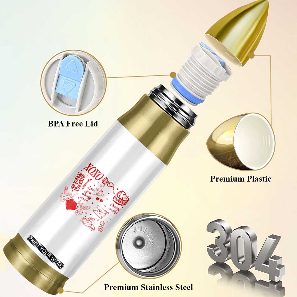 Xoxo Valentines Day Bullet Tumbler Love You Cherry Much Vintage Coquette TS11 Print Your Wear