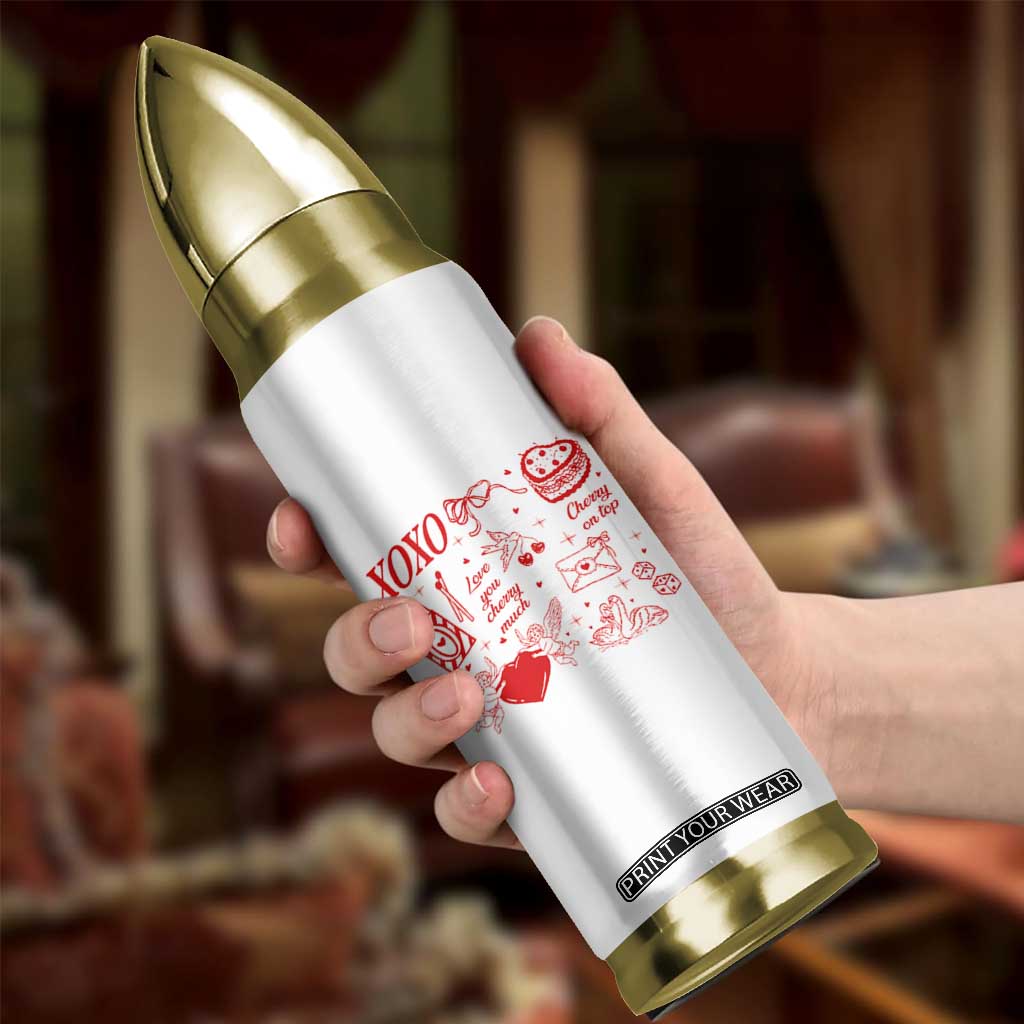 Xoxo Valentines Day Bullet Tumbler Love You Cherry Much Vintage Coquette TS11 Print Your Wear