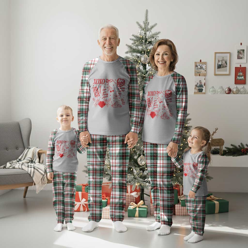 Xoxo Valentines Day Plaid Pajama Set Love You Cherry Much Vintage Coquette TS11 Christmas Plaid Print Your Wear