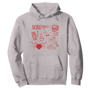Xoxo Valentines Day Hoodie Love You Cherry Much Vintage Coquette TS11 Ice Gray Print Your Wear
