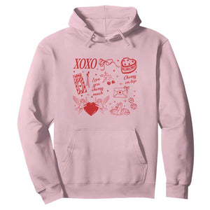 Xoxo Valentines Day Hoodie Love You Cherry Much Vintage Coquette TS11 Light Pink Print Your Wear