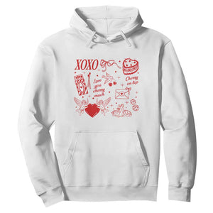 Xoxo Valentines Day Hoodie Love You Cherry Much Vintage Coquette TS11 White Print Your Wear