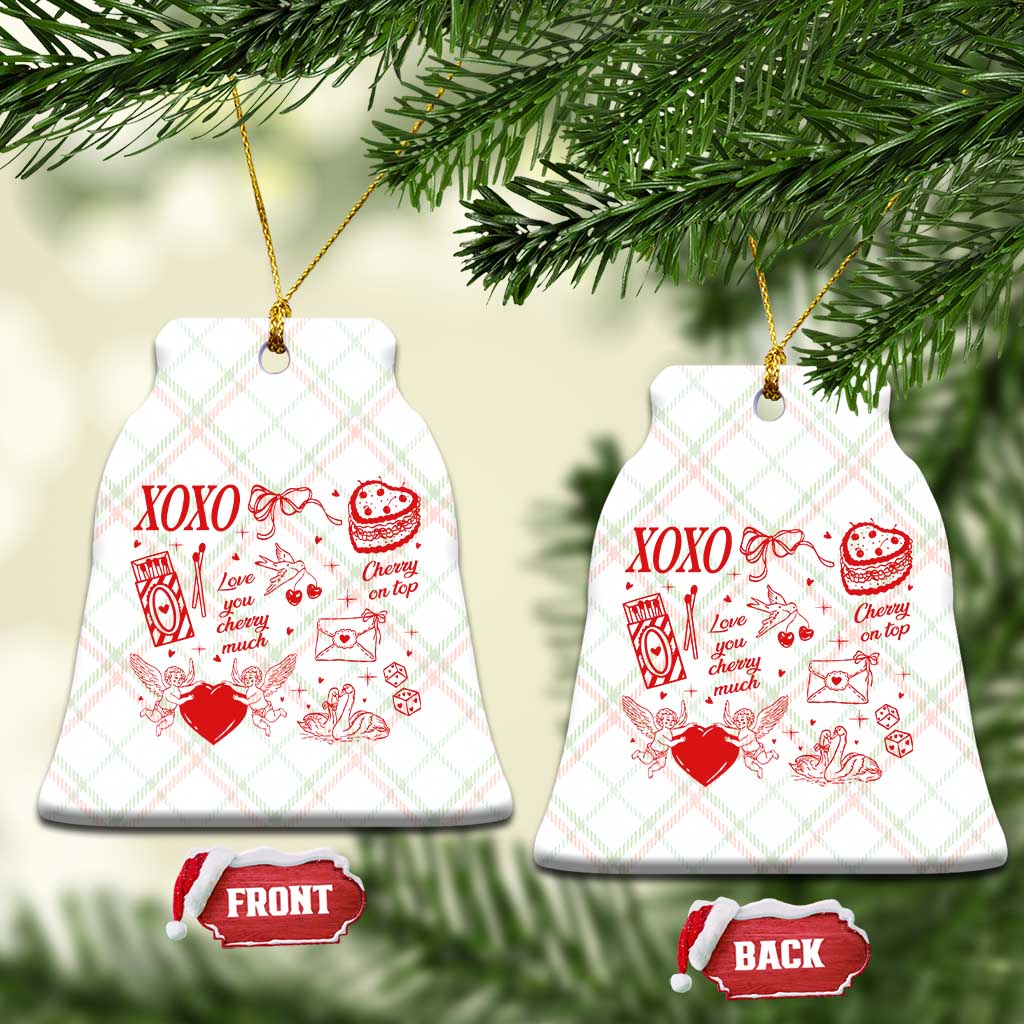 Xoxo Valentines Day Ceramic Ornament Love You Cherry Much Vintage Coquette TS11 Print Your Wear