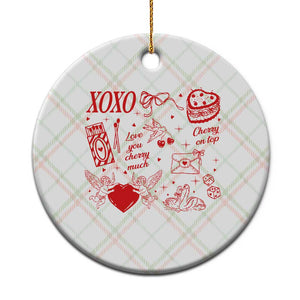 Xoxo Valentines Day Ceramic Ornament Love You Cherry Much Vintage Coquette TS11 1pc Christmas Plaid Print Your Wear