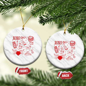 Xoxo Valentines Day Ceramic Ornament Love You Cherry Much Vintage Coquette TS11 1pc White Marble Print Your Wear