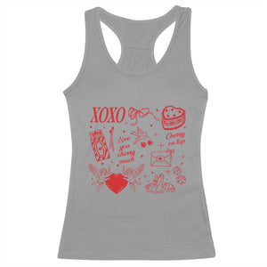 Xoxo Valentines Day Racerback Tank Top Love You Cherry Much Vintage Coquette TS11 Sport Gray Print Your Wear