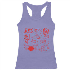 Xoxo Valentines Day Racerback Tank Top Love You Cherry Much Vintage Coquette TS11 Violet Print Your Wear