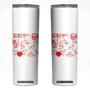 Xoxo Valentines Day Skinny Tumbler Love You Cherry Much Vintage Coquette TS11 White Print Your Wear