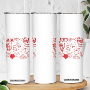 Xoxo Valentines Day Skinny Tumbler Love You Cherry Much Vintage Coquette TS11 Print Your Wear