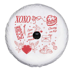 Xoxo Valentines Day Spare Tire Cover Love You Cherry Much Vintage Coquette TS11 Print Your Wear
