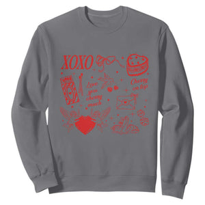 Xoxo Valentines Day Sweatshirt Love You Cherry Much Vintage Coquette TS11 Charcoal Print Your Wear