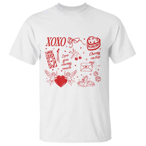 Xoxo Valentines Day T Shirt Love You Cherry Much Vintage Coquette TS11 White Print Your Wear