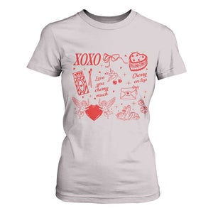 Xoxo Valentines Day T Shirt For Women Love You Cherry Much Vintage Coquette TS11 Ice Gray Print Your Wear